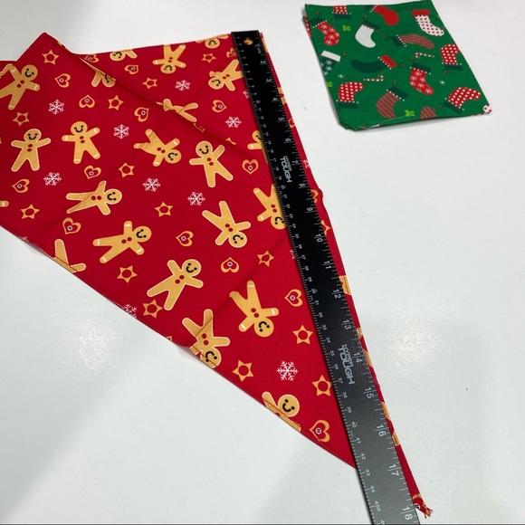 Bandana Kool Tail cat & dog holiday neck handkerchief, red & green patterns New - Picture 4 of 7